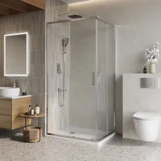 Душевой уголок BelBagno Luce LUCE-AH-22-140/115-C-Cr 140x115 см профиль хром стекло прозрачное