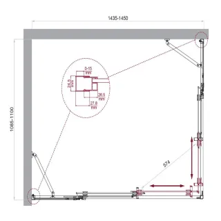 Душевой уголок BelBagno Luce LUCE-AH-22-145/110-C-Cr 145x110 см профиль хром стекло прозрачное