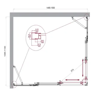 Душевой уголок BelBagno Luce LUCE-AH-22-150/110-C-Cr 150x110 см профиль хром стекло прозрачное