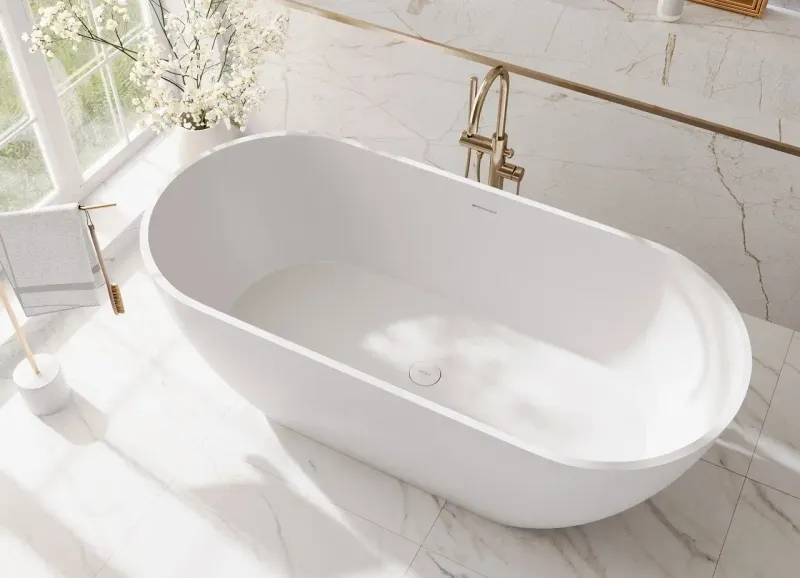 Ванна отдельностоящая Эстет Майами 1685х758 ФР-00017888 Solid Surface белая