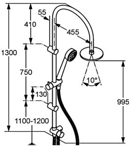 Душевая стойка Kludi Zenta Dual shower system хром 6167705-00