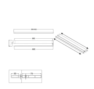 Полка-вешалка Niagara Nova NG9075B 90 см чёрный матовый
