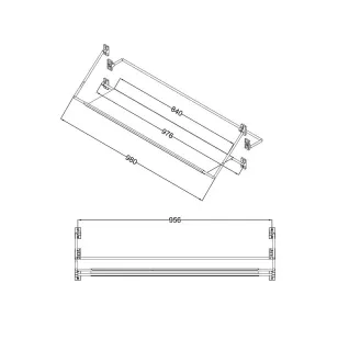 Полка-вешалка Niagara Nova NG1020B 100 см чёрный матовый