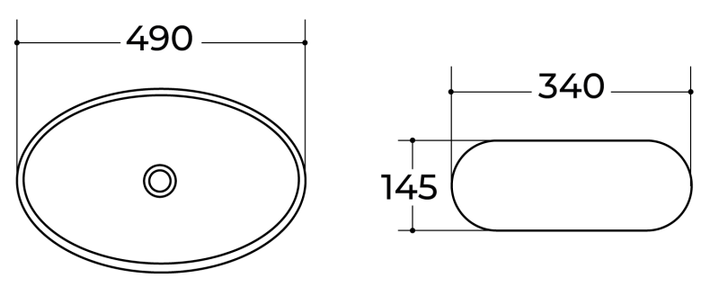 Накладная раковина Charus Northwall 700-022B 49см чёрный