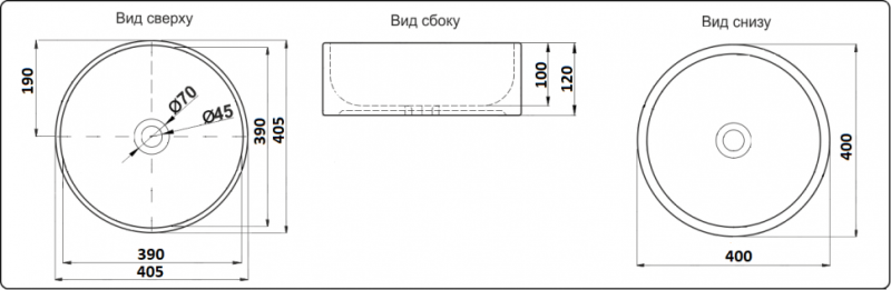 Раковина-чаша CeramaLux 9011 белая 40.5 см