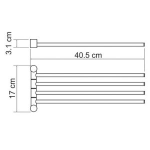 Wasserkraft K-1034 Держатель полотенец 4-е рога