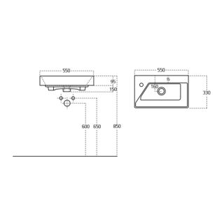 Раковина Dreja Slim Synergy 17055-KL 55 см
