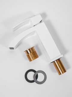 Смеситель для раковины Hansberge Cubito H1077WW белый