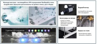 Акриловая ванна Cerutti SPA C-478A с гидромассажем 170x120см белый