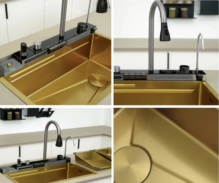 Мойка кухонная Ceruttispa GLORIA nano Gold CT10355 многофункциональная золотая