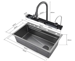 Мойка кухонная Ceruttispa GLORIA nano Gold CT10355 многофункциональная золотая Мойка кухонная Ceruttispa GLORIA nano Gold CT10355 многофункциональная золотая