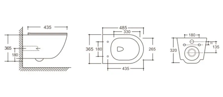 Унитаз подвесной Ceruttispa Orlter UF CT10361 безободковый белый
