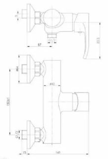 Смеситель для душа Ceramica Nova A.V.O 70026CH хром Смеситель для душа Ceramica Nova A.V.O 70026CH хром