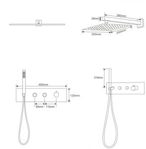 Панель душевая Cerutti SPA VELIA CT10398 черная