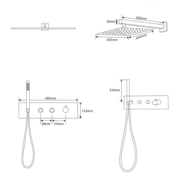Панель душевая Cerutti SPA VELIA CT10398 черная