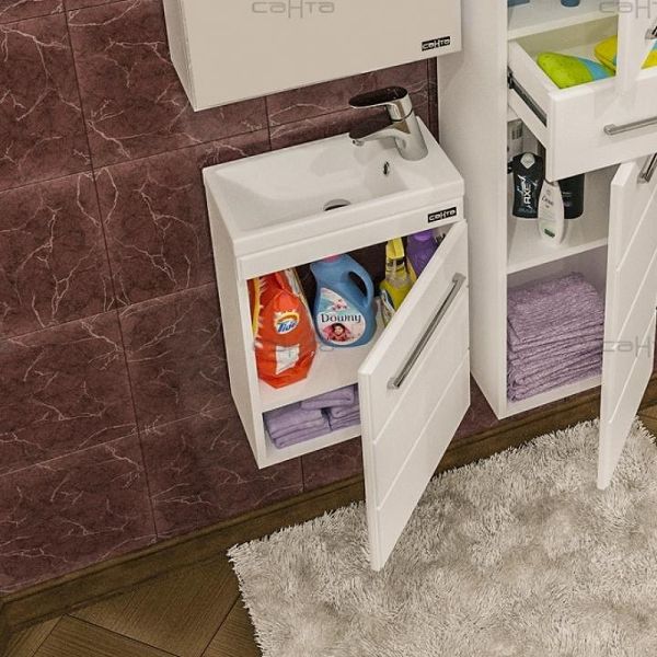 Подвесная тумба под раковину Санта Омега 207036 40 см белый