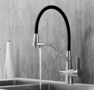 Смеситель для кухни Boch Mann Else BN BM10426 с краном под фильтр матовый никель