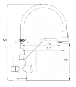 Смеситель для кухни Boch Mann Else BN BM10426 с краном под фильтр матовый никель