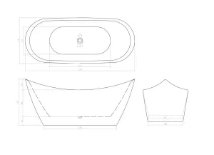 Акриловая ванна Cerutti SPA NEMI170II CT10506 отдельностоящая 170x74 см белый