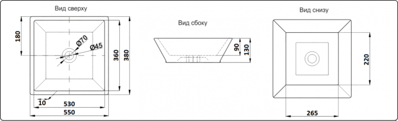 Раковина-чаша CeramaLux 9212 белая 55 см