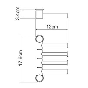 Wasserkraft K-1054 Держатель полотенец 4-е рога, короткие