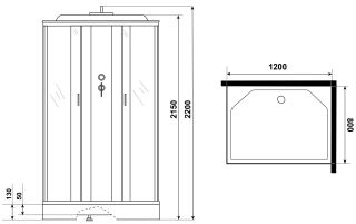 Душевая кабина Niagara NG-43285-14QF с гидромассажем 120x80см серебро/матовое