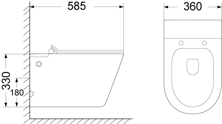 Унитаз подвесной Ceruttispa Argentera Aria Pulse CT10590 с функцией импульсного смыва белый