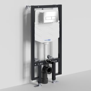 Система инсталляции для унитазов WasserKRAFT Vils 56TLT.010.ME.CH03 с кнопкой смыва хром