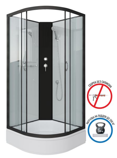 Душевая кабина Niagara NG-6701-14BK 90x90см чёрный/прозрачное