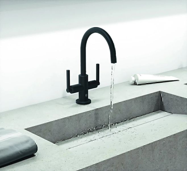 Смеситель для раковины Kludi Nova Fonte Puristic чёрный матовый 201183915