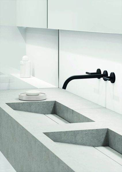 Встраиваемый смеситель для раковины Kludi Nova Fonte Puristic чёрный матовый 201463915