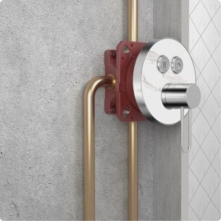 Встраиваемый смеситель-термостат на 2 источника AQUAme AQM8801MB чёрный матовый