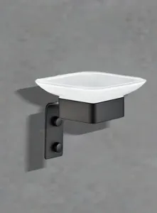 Мыльница стеклянная с держателем Boch Mann BM10662 чёрный