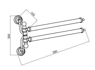 Держатель для полотенца Boheme двойной(рога) BAROCCO бронза