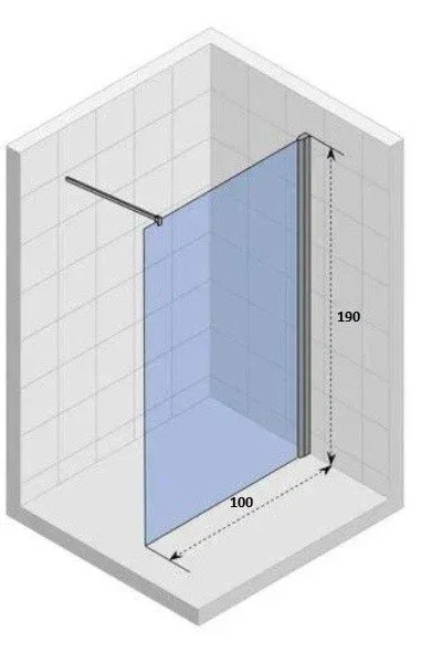 Душевая перегородка Parly T100F 100см белый