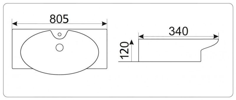 Раковина  CeramaLux STR4282B белая 80.5 см