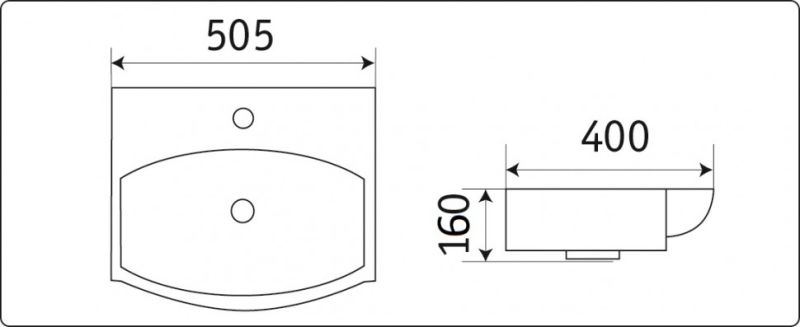 Раковина-чаша CeramaLux 78014C белая 50.5 см