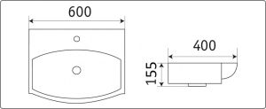 Раковина-чаша CeramaLux 78014D белая 60 см