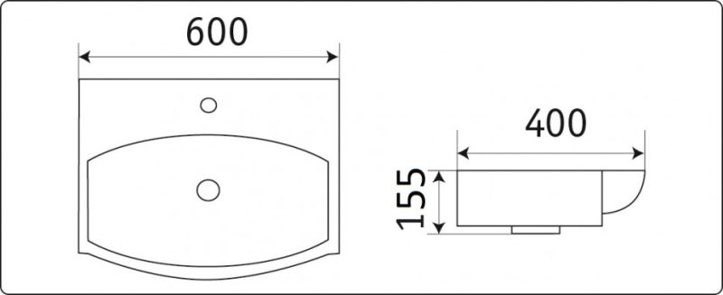 Раковина-чаша CeramaLux 78014D белая 60 см