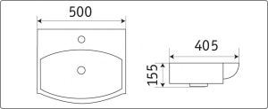 Раковина-чаша CeramaLux 78014CMB черная 50 см