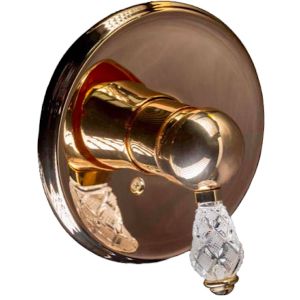 Смеситель встраиваемый Boheme Crystal для душа золото 285-CRST