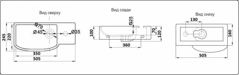 Раковина-чаша CeramaLux 7947CL белая 50.5 см
