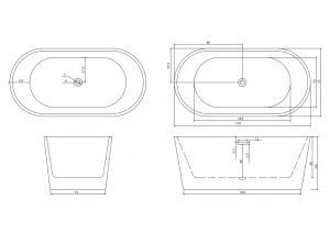 Ванна акриловая Ceruttispa Resia CT10866 160x75 см белый