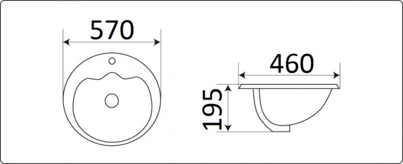 Раковина  CeramaLux 9413 белая 56 см