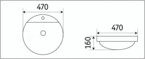 Раковина  CeramaLux 7067A белая 47 см