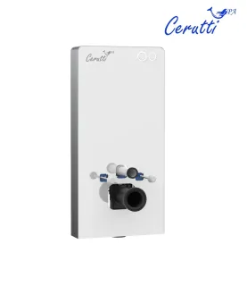 Модуль-инсталляция приставная для подвесных унитазов Ceruttispa G111W из белого стекла