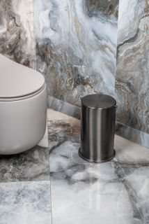 Ведро для мусора Boheme с вращающейся крышкой Gun Metal графит