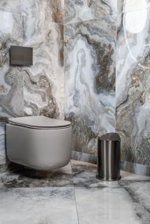 Ведро для мусора Boheme с вращающейся крышкой Gun Metal графит