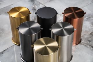 Ведро для мусора Boheme с вращающейся крышкой Nickel Brush никель