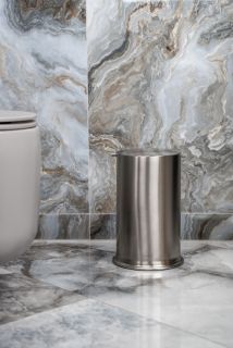 Ведро для мусора Boheme с вращающейся крышкой Nickel Brush никель